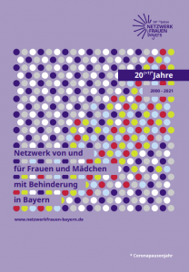Titelblatt der Festschrift der Netzwerkfrauen-Bayern zum 20jährigen Jubiläum. Hier kann die Festschrift als pdf heruntergeladen werden.